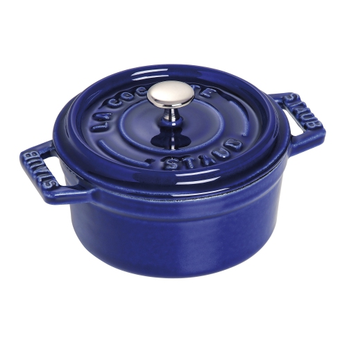 Image 1 of 1.. Staub Blue Mini Round Cocotte - 0.25 qt. / 0.23 L