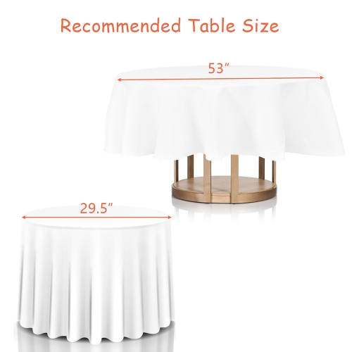 Costway 10 pcs 90" Round Tablecloth Polyester For Home Wedding Restaurant Party