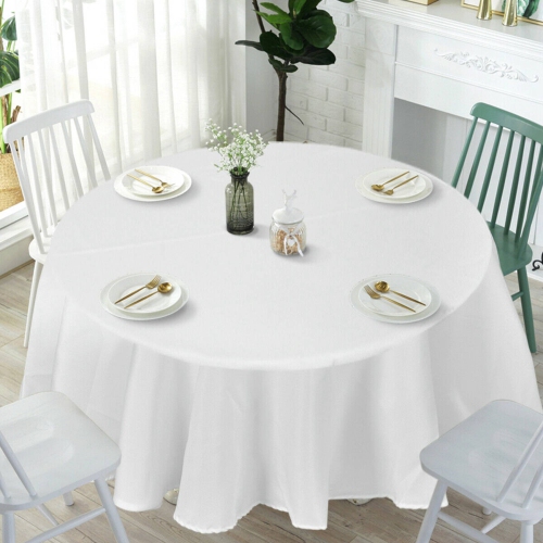 Costway 10 pcs 120" Round Tablecloth Polyester For Home Wedding Restaurant Party
