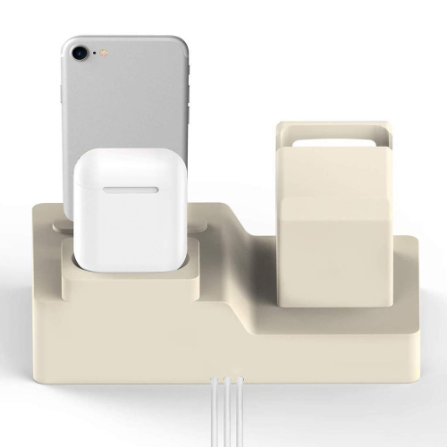 Navor 3 in 1 Silicone Charging Station Compatible for Airpods, iPhone Xs/Xs Max/Xr/X/8/8 Plus/7/7 Plus/6 and Apple Watch