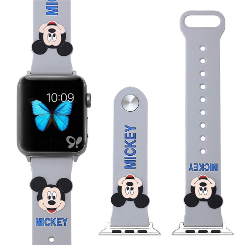Mickey Mouse Silicone Sport Watch Band Compatible with Apple Watch 38mm 40mm 41mm(Series 1/2/3/4/5/6/7/8)