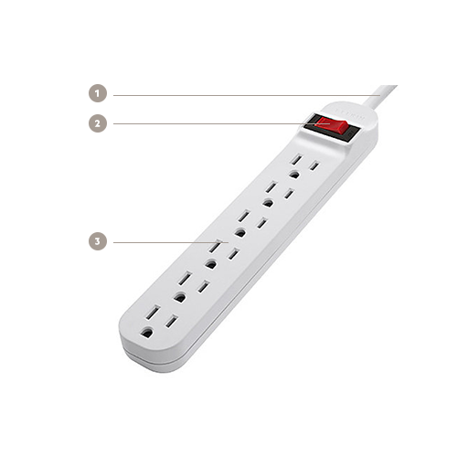 BELKIN 6OUT3 CORD PLASTIC POWER STRIP