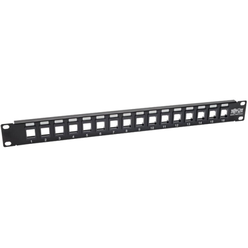 Tripp Lite N062-016-KJ 16-Port 1U RackMount Unshielded Blank Keystone/Multimedia PatchPanel