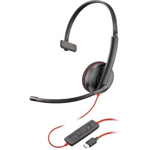 Plantronics Blackwire C3210 Mono On-Ear Noise Cancelling Headset with Mic - Black -