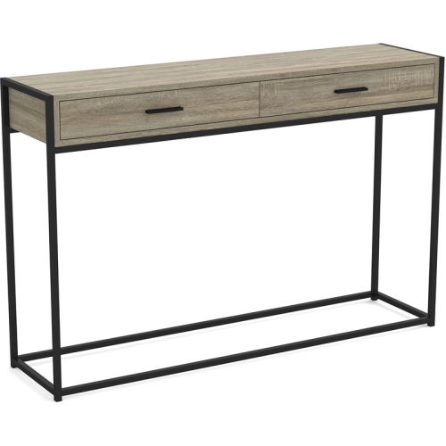Contemporary Entryway Table Console Table Sofa Couch Table-48"L Dark Taupe Black Metal