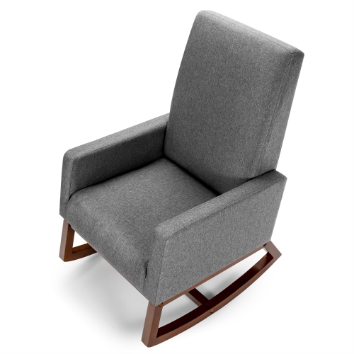 Fauteuil à bascule en tissu Costway – Style rétro
