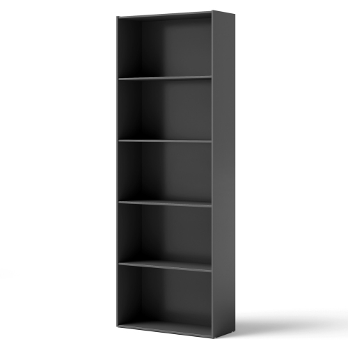 Costway 5-Shelf Storage Bookcase Modern Multi-Functional Display Cabinet Furniture Black