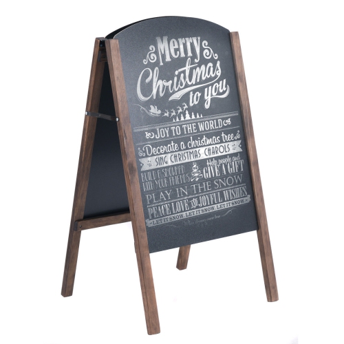 Costway 31.5" Wood A-Frame Chalkboard Menu Sign Board Sidewalk Wedding Signage