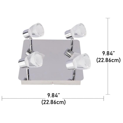 Beldi – Canopy à pavillon carré DEL Tasman 26101-C4, fini chromé, 4 x 5 w, 1220 lumens