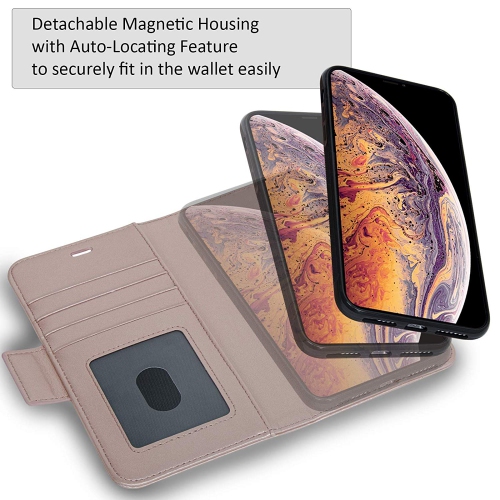 Navor Universal Car Mount and Detachable Magnetic Wallet Case for iPhone Xs Max 6.5''