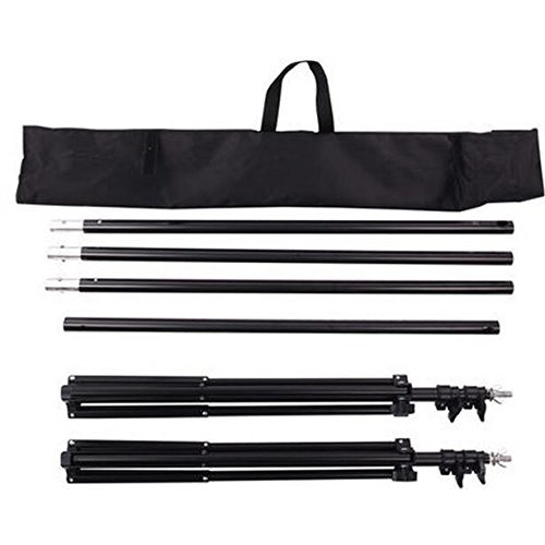 Duramex Photography 10' Wide x 7' FT High Background Stand with Bag for Backdrop with Two Stands, Metal Crossbars