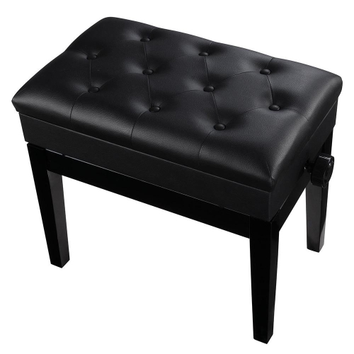 Banc de piano noir à hauteur ajustable en polyuréthane avec clavier rembourré ProSOUND de bison, capacité de 264 lb