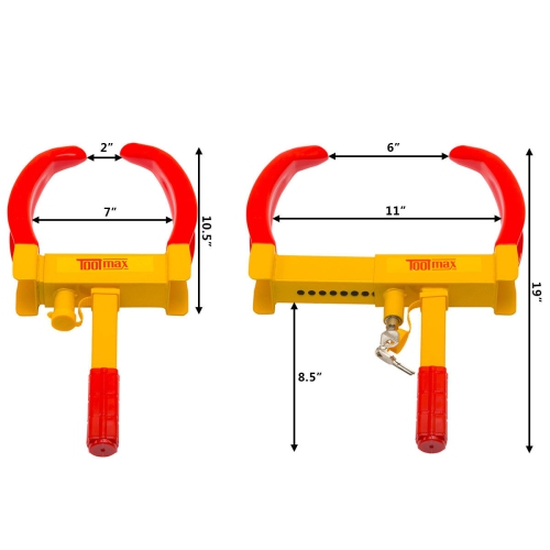 Costway Wheel Lock Clamp Boot Auto Car Truck Rv Boat Trailer Anti-theft Towing