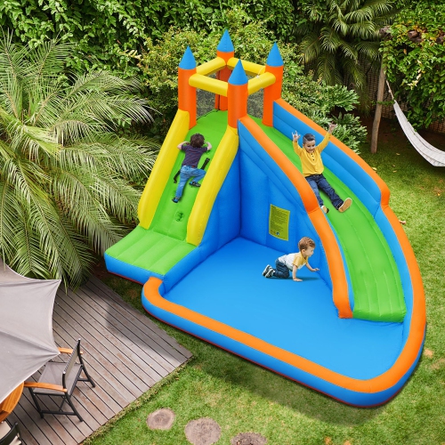 Costway Inflatable Water Slide Mighty Bounce House Jumper Castle Moonwalk W/ 950W Blower