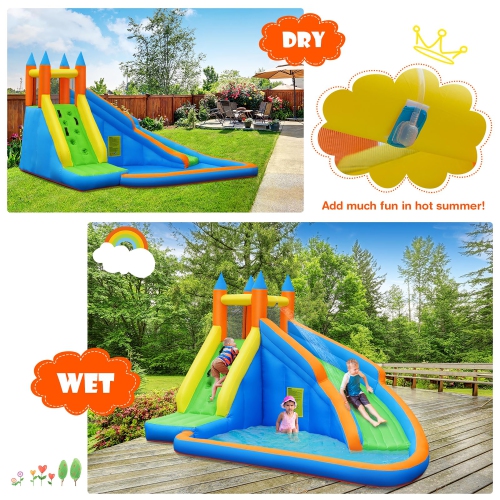 Costway Inflatable Water Slide Mighty Bounce House Jumper Castle Moonwalk W/ 950W Blower