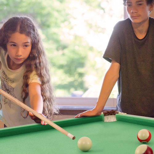 Costway 47" Folding Billiard Table Pool Game Table Indoor Kids w/ Cues Brush Chalk Green