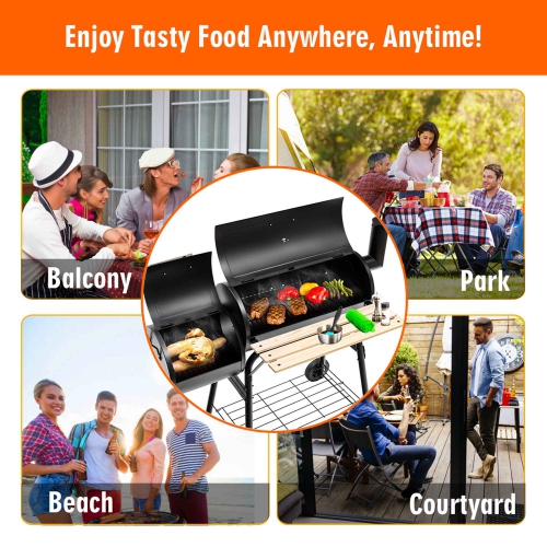 Costway Outdoor BBQ Grill Charcoal Barbecue Pit Patio Backyard Cooker Smoker