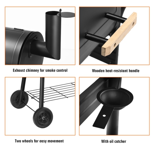 Costway Outdoor BBQ Grill Charcoal Barbecue Pit Patio Backyard Cooker Smoker