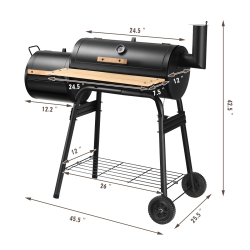 Costway Outdoor BBQ Grill Charcoal Barbecue Pit Patio Backyard Cooker Smoker
