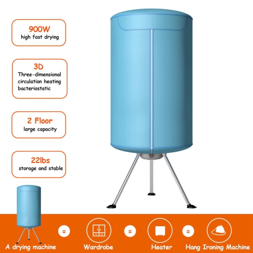 Costway Portable Ventless Laundry Clothes Dryer Drying Machine Heater 900W