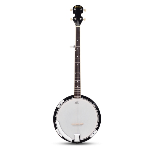 Banjo à 5 Cordes 39 Pouce Remo Peau, 24 Réglables Supports, avec Ensemble de Cordes,Sac à Dos, Médiators,Accordeur, Cadeau pour Amis Debutants/Concert