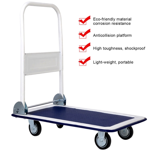 Costway 330lbs Platform Cart Dolly Folding Foldable Moving Warehouse Push Hand Truck New
