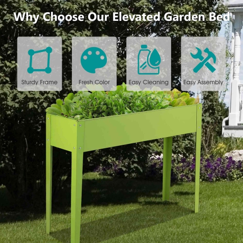 Costway 40"x12" Outdoor Elevated Garden Plant Stand Raised Tall Flower Bed