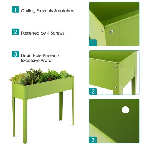 Costway 40"x12" Outdoor Elevated Garden Plant Stand Raised Tall Flower Bed