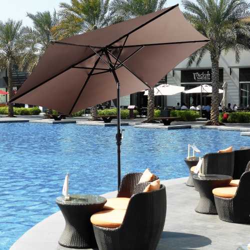 9ft Patio Umbrella Market Steel Tilt W Crank Outdoor Yard Garden 9ft Patio Umbrella Market Steel Tilt W