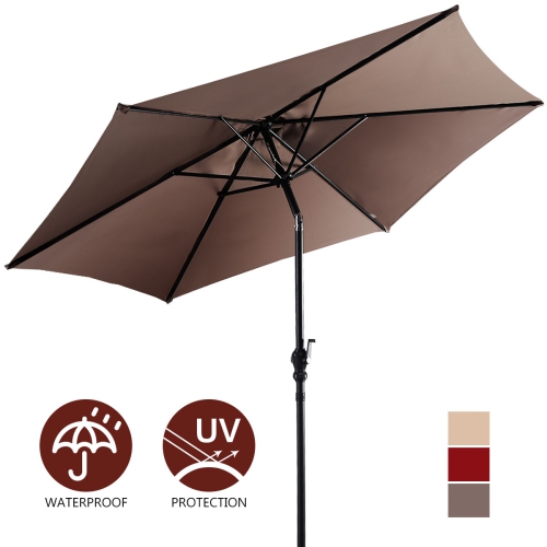 Costway 9FT Patio Umbrella Patio Market Steel Tilt W/ Crank Outdoor Yard Garden