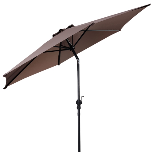 Costway 9FT Patio Umbrella Patio Market Steel Tilt W/ Crank Outdoor Yard Garden