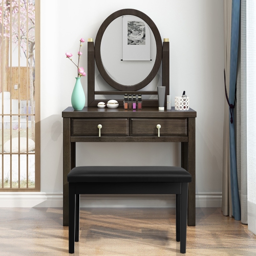 Costway Solid Wood PU Leather Piano Bench Padded Double Duet Keyboard Seat Storage Black