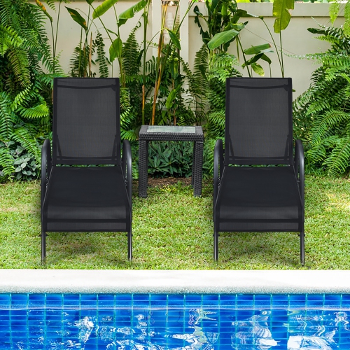 Set Of 2 Patio Lounge Chairs Sling, Patio Lounge Furniture Canada