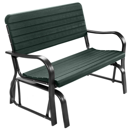 Costway Outdoor Patio Swing Porch Rocker Glider Bench Loveseat Garden Seat Steel