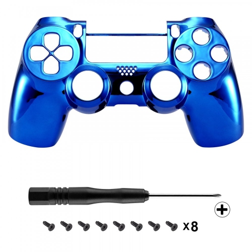 Chrome Blue Edition Front Housing Shell Faceplate for Playstation 4 PS4 Slim PS4 Pro Controller