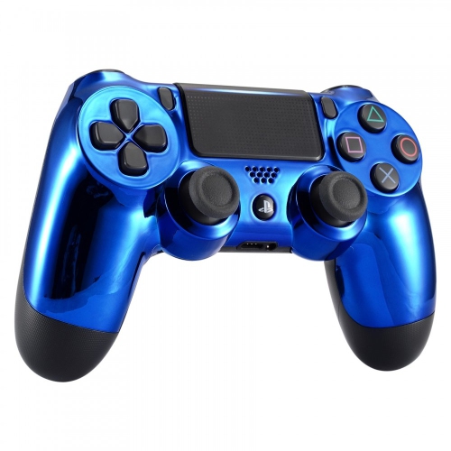 Chrome Blue Edition Front Housing Shell Faceplate for Playstation 4 PS4 Slim PS4 Pro Controller