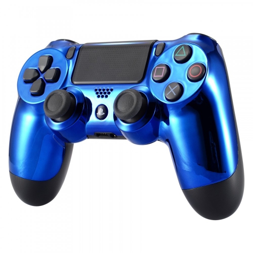 Chrome Blue Edition Front Housing Shell Faceplate for Playstation 4 PS4 Slim PS4 Pro Controller