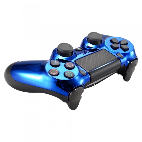 Chrome Blue Edition Front Housing Shell Faceplate for Playstation 4 PS4 Slim PS4 Pro Controller