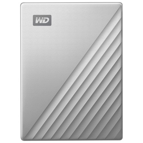 WD My Passport Ultra 4TB USB-C Portable External Hard Drive for Mac (WDBPMV0040BSL-WESN) - Silver