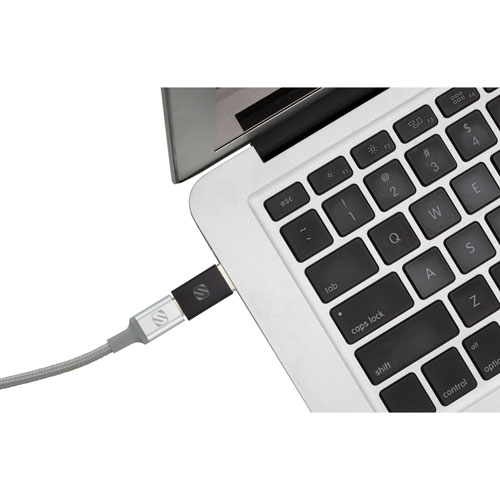 Adaptateur USB-C à USB 3.0 StrikeLine de Scosche - Ensemble de 2 - Noir