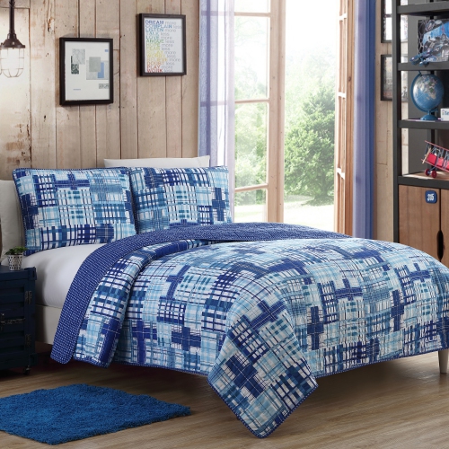Urban Annex Kids Zone Colin 2 piece quilt set, blue, twin