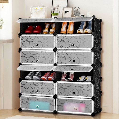 Costway 12 Cubic Portable Shoe Rack Shelf Cabinet Storage Closet Organizer