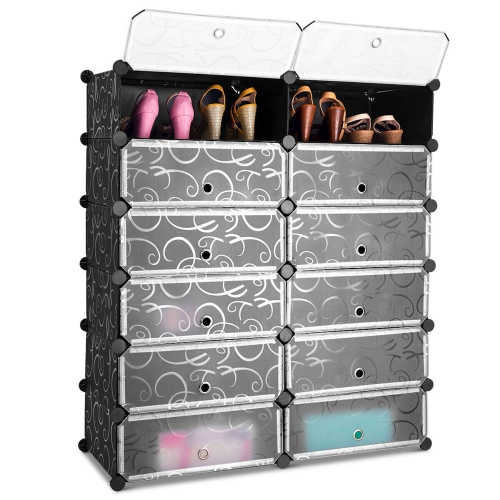 Costway 12 Cubic Portable Shoe Rack Shelf Cabinet Storage Closet Organizer