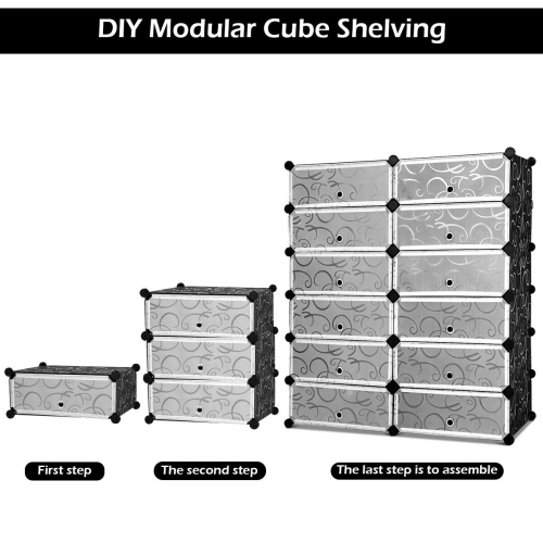 Costway 12 Cubic Portable Shoe Rack Shelf Cabinet Storage Closet Organizer