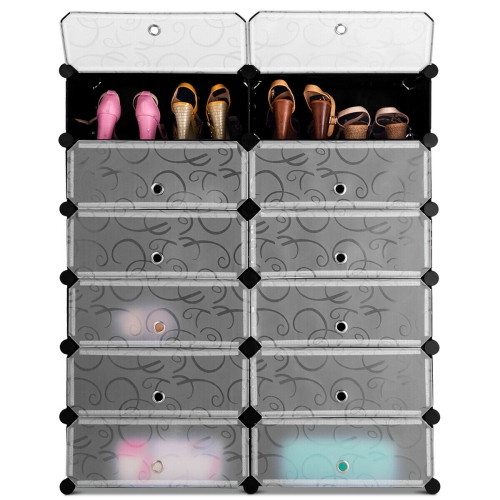 Costway 12 Cubic Portable Shoe Rack Shelf Cabinet Storage Closet Organizer