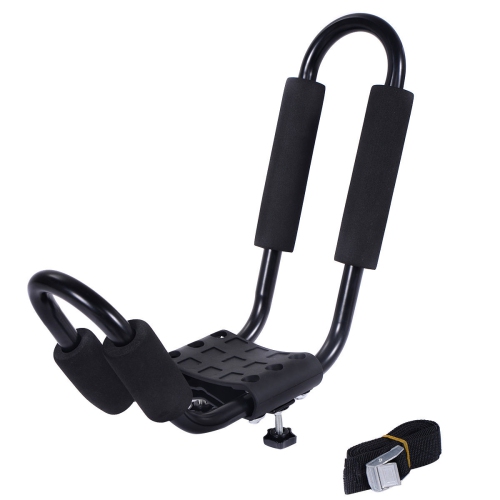 COSTWAY Lot de 4 Support de Kayak Barres de Toit de Voiture pour Kayaks Transport en Sécurité en Forme de U Anti-Friction pour Voyager 36 x 20 x 15