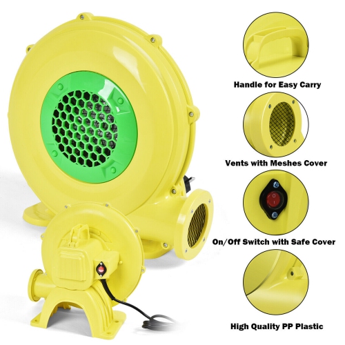 Costway Air Blower Pump Fan 480 Watt 0.6HP For Inflatable Bounce House Bouncy Castle