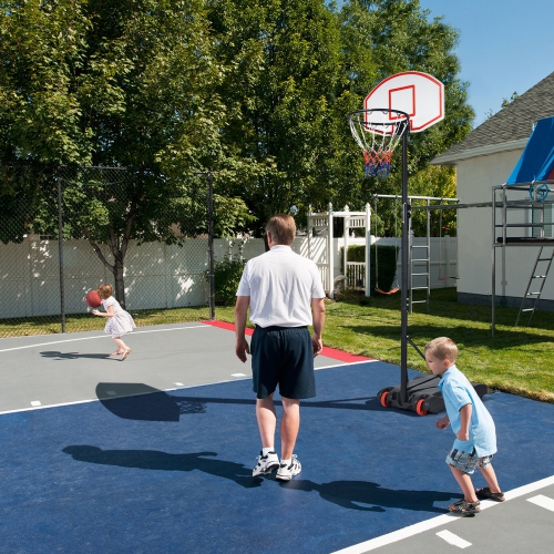 Costway 7.1FT-8.1FT Adjustable Basketball Hoop System with 2 Nets & Wheels Indoor Outdoor