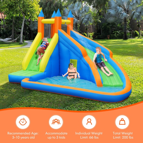 Costway Inflatable Water Slide Mighty Bounce House Jumper Castle Moonwalk Without Blower