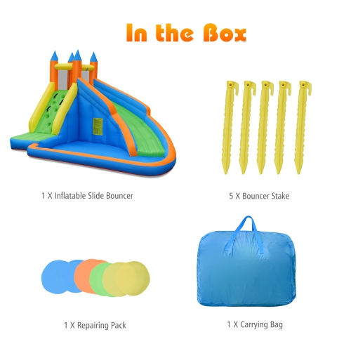 Costway Inflatable Water Slide Mighty Bounce House Jumper Castle Moonwalk Without Blower